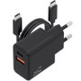 Aisens Cargador de Pared GaN 20W con Cable USB-C, Negro ASCH-20W2P084-BK